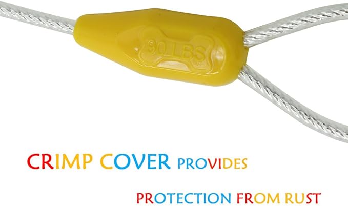 Petest 25ft Reflective Tie-Out Cable for Large Dogs Up to 90 Pounds