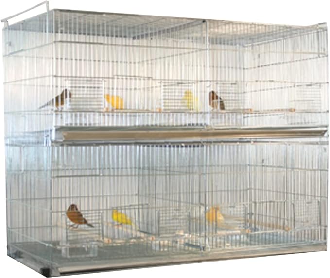 LOT of Add On X-Large 35.5" x 18" x 19"H No Rust Stainless Galvanized Zinc Plated Stackable Breeder Bird Flight Cage with Removable Center Divider and Breeding Nest Doors