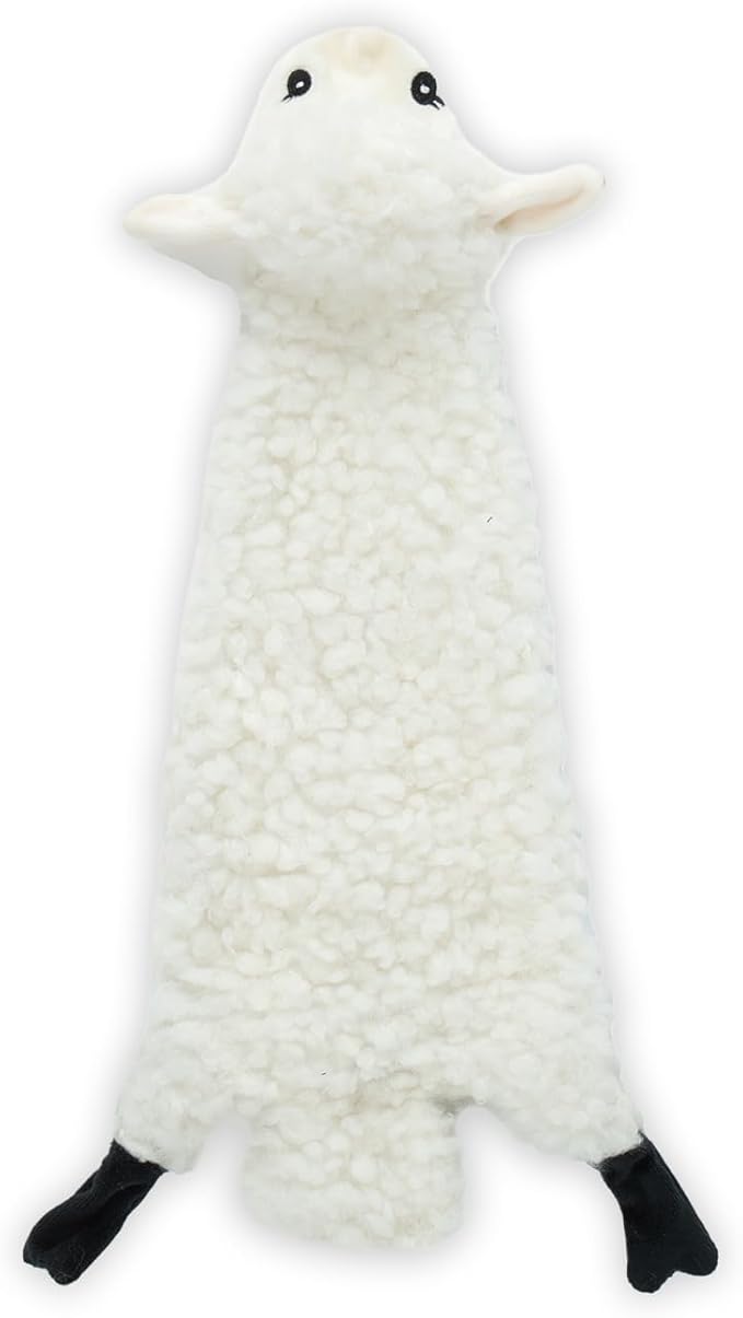 Best Pet Supplies Squeaky Dog Toys with Soft Durable Fabric for Small, Medium and Large Pets Interactive Toy for Indoor Play, Supports Active Biting and Play - Sheep, Medium