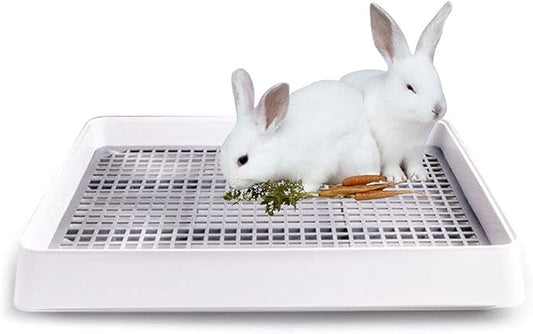 Oncpcare 22x18 Super Large Rabbit Litter Box with Grate for Cage, Extra Large Bunny Restroom Tray Pan Toilet, Fits 2 Rabbits