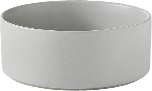8'' Ceramic Dog Bowl - 70Oz Classic Dogs Food & Water Bowl for Medium and Large Breeds, Heavy-Duty Non-Slip Dog Dish, Food Grade Stoneware Pet Bowl, Dishwasher & Microwave Safe, Grey