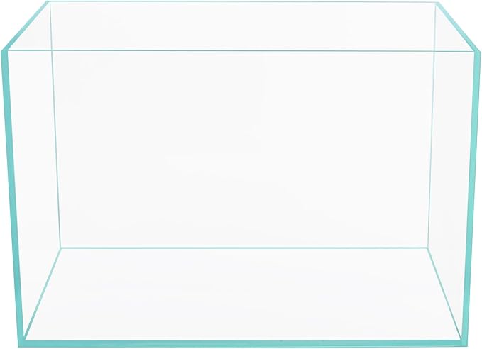 Ultra Clear Rimless Low Iron Glass Cubic Aquarium Tank (9.6Gal W17.72×D10.63×H11.81 inch(45x27x30cm)) 6mm Thickness Include Black Leveling Mat