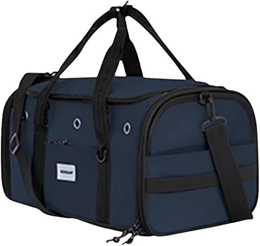 Pet Carrier Bag, Foldable Cat Bag Airline Approved, Soft-Sided Cat Travel Bag, Washable Dog Carrier Privacy Protection for Home Outdoor Travel(M, Blue)