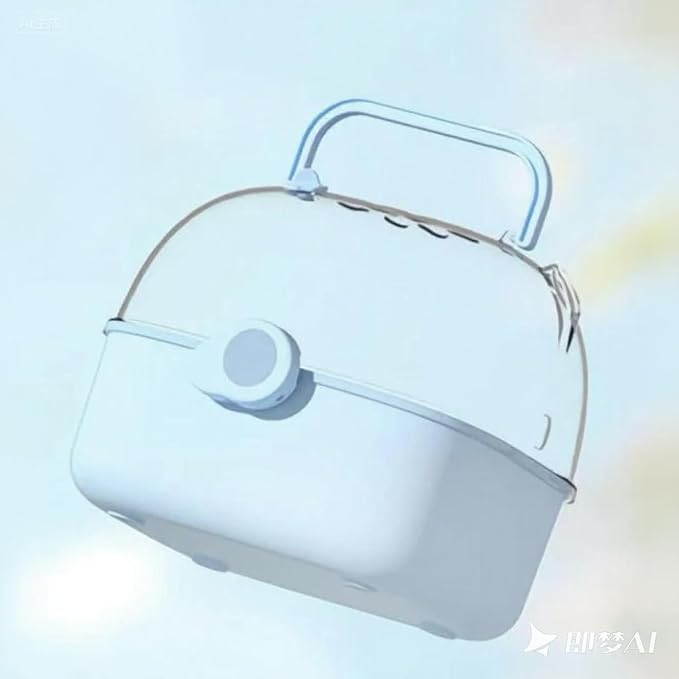 Portable Hamster Carrier Cage for Travel - Acrylic Small Animal Cage with Ventilation Holes,Escape-Proof Hamster Travel Cage for Outdoor Picnics, Vet Visits(Blue)