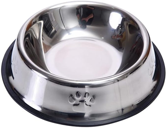 FAMILY'S BACKYARD Dog Bowls,Stainless Steel Dog and Cat Bowls, with a Diameter of 16CM at The Mouth and 22CM at The Bottom for Rust and Corrosion Prevention.