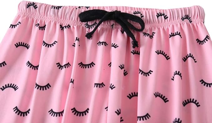 YIJIU Women's Summer Cute Cartoon Print Top and Pant Pajama Set Lounge Sleepwear