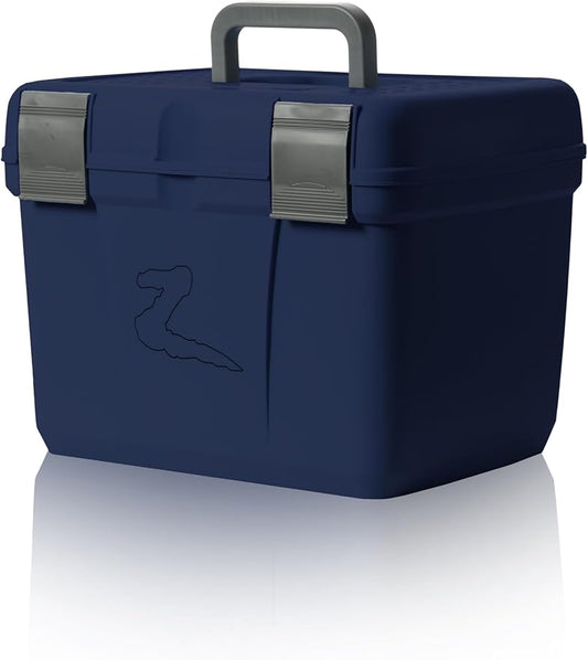 HORZE Smart Grooming Box for Horses, Dogs, Cats with Removable Tray | Non-Slip, Crack Resistant | 16" x 12" x 12" - Dark Blue - One Size