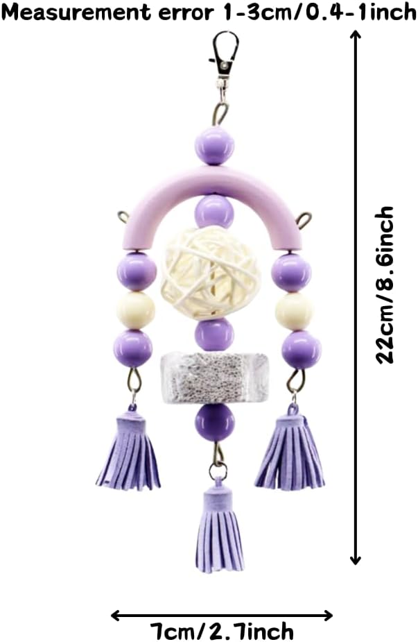 3PCS Bird Toys Bird Foraging Toys Chewing Hanging Birdcage Swing Cage Accessories Parrot Climbing Ladder for Conure Parakeet Cockatiel Budgies Lovebird Parrotlet (Pink)