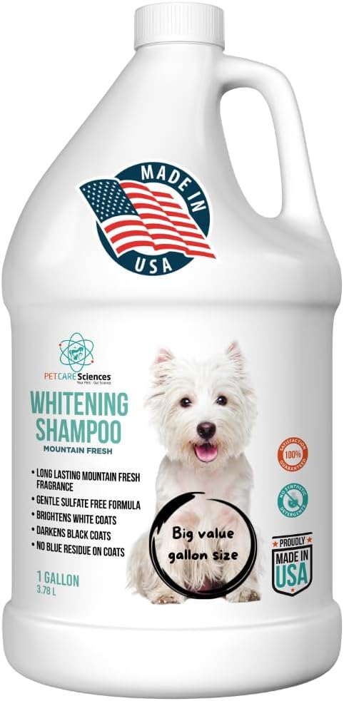 1 Gallon Dog Whitening Shampoo - Dog Shampoo for White Dogs - Puppy Shampoo for White Coats - Hair and Fur Whitener for Dogs - Made in The USA