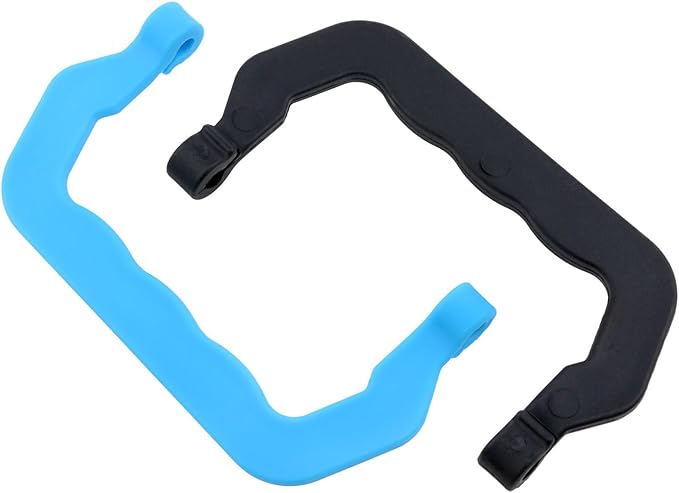 Plastic Dog Crate Pet Carrier Remove Handle Rabbit Cage Cat Carrier Plastic Handle Movable Handle (2 Blue and 2 Black) -4PCS