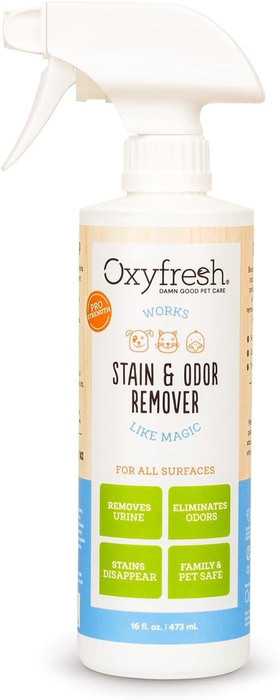 Oxyfresh Advanced Pet Stain Remover & Urine Odor Eliminator – Fast Acting Pet Odor Eliminator for All Surfaces - Best Way to Remove Stains - Dog & Cat Urine Neutralizer