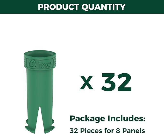 FXW Dog Playpen Accessories - Muffler Tubes, Compatible Rollick/Instant Dog Playpen (Replacement for HomePlus/Dog Gate) (32PCS, Green) │ Patented