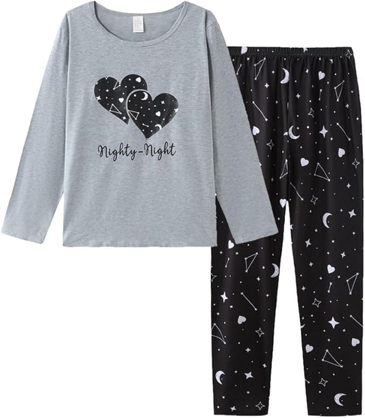 YIJIU Women's Sleepwear Long Sleeve Top and Pants Pajama Set Panda Print Nighty