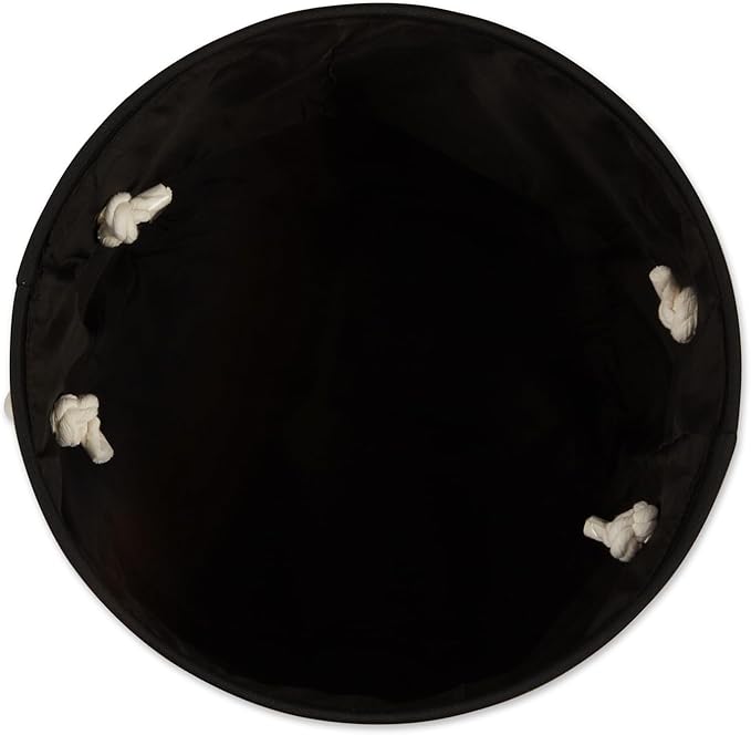 Bone Dry Pet Storage Collection Collapsible Bin, Black, Small Round