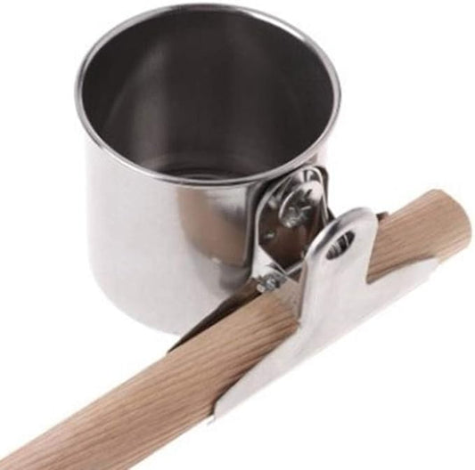 Stainless Steel Bird Feeder Bowls, Feeding Cups Water Bowl, Chinchilla Food Bowl, Dishes for Cage Chinchilla with Clip and Parrots Cage Stand Stainless Bird Cups(Single)