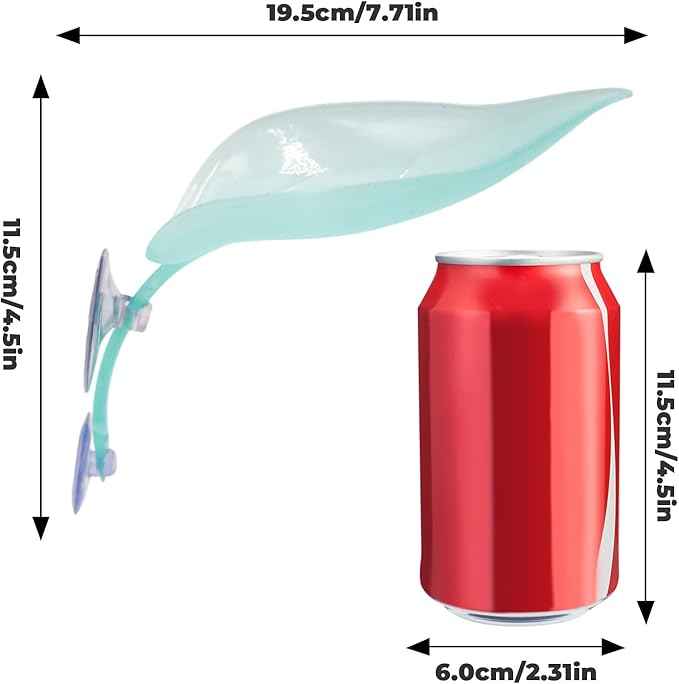 3 Pack Plastic Leaf Decorations with Suction Cups, Frog Habitat Platform, Reptile Decorations for Terrarium, Tank Terrarium Accessories for African Dwarf, Toad