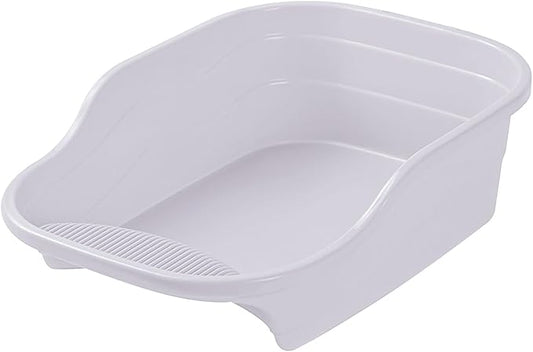 Small Cat Litter Box with High Sides,Cat Boxes for Indoor Cats,Cat Litter Pan for Kitty,Litter Box with Low Entry,Non-Slip Pedal,Easy to Clean,Anti-Splashing (Purple)