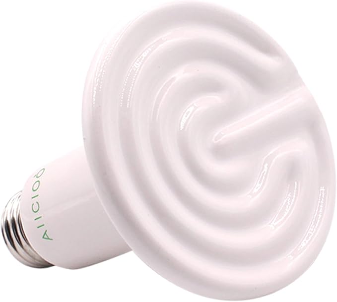 Reptile Heat Lamp Bulb -60W Ceramic Heat Emitter No Harm No Light Infrared Heater Lamp for Chicken Coop Lizard Aquarium Snake Outside Dogs Brooder 110V,White