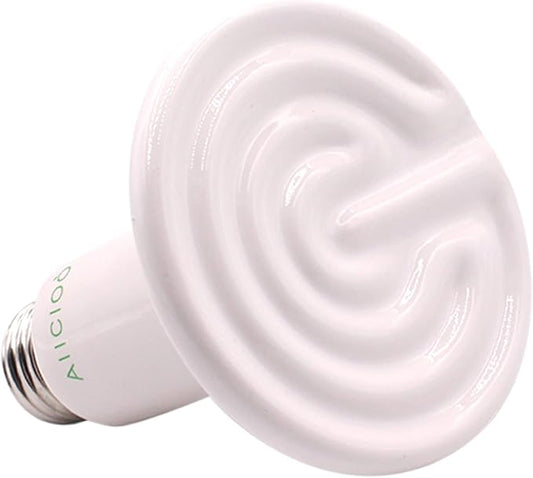Reptile Heat Lamp Bulb -60W Ceramic Heat Emitter No Harm No Light Infrared Heater Lamp for Chicken Coop Lizard Aquarium Snake Outside Dogs Brooder 110V,White