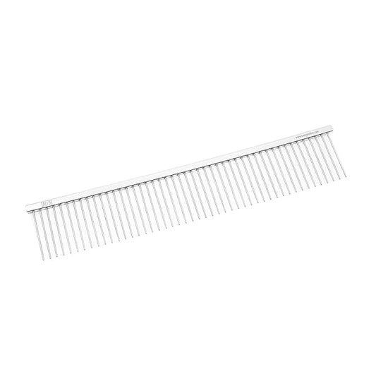 Tauro Pro Line Pet Comb for Dogs & Cats – 9.6", Coarse Butter Comb with Rounded Tips, Chromed Iron, Gentle Dematting & Everyday Grooming Tool, L