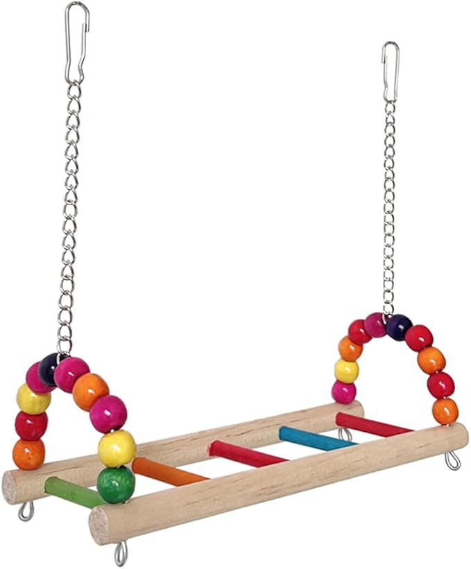 Bird Swing Conure Toys, Parrot Climbing Hammock for Parakeet, Lovebird, Budgie, Cockatiel, Conure, Small Birds