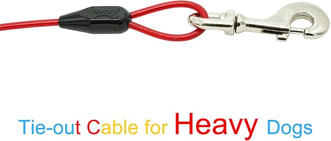 Petest 40ft Tie-Out Cable with Crimp Cover for Heavy Dogs Up to 125 Pounds