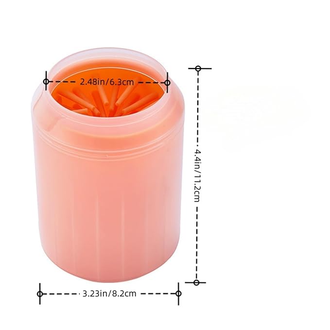 Portable Dog Paw Cleaner Dog Paw Washer Paw Mud Cleaner Pet Foot Cleaner Suitable for Large, Medium and Small Dogs/Cats (Orange, Small)