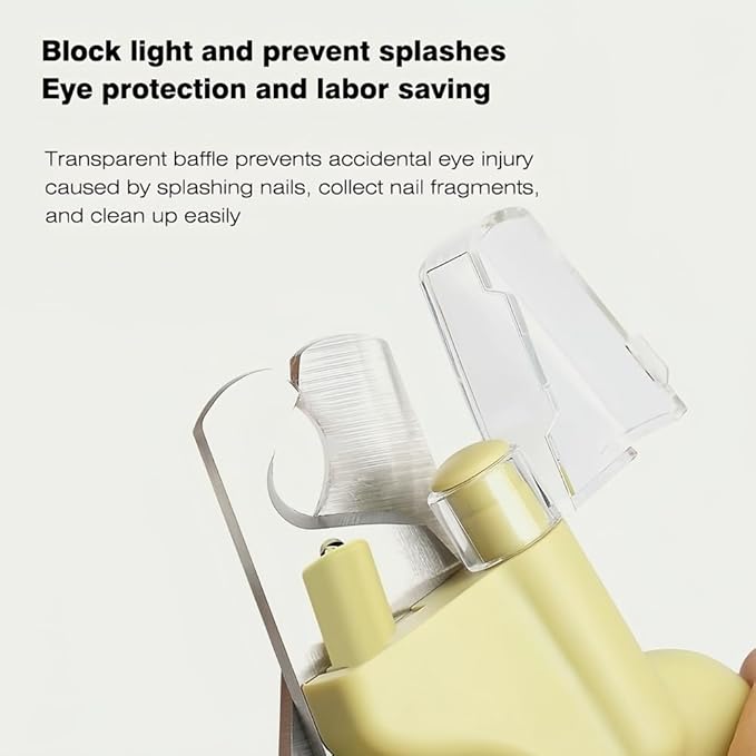 LED Pet Nail Clippers,Upgrade Cat Nail Clipper with Light,Cat Claw Trimmer Nail Clippers for Dogs,Trim Your Pets Nails Easy and Pain-Free Grooming Tool for Small Animals (Yellow)