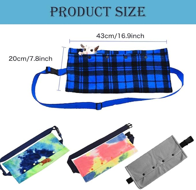 Small Animal Sling Carrier,Small Animal Bag for Bearded Dragons Lizards and Reptile with Adjustable Strap Tow Rope 3 Sizes Pack + Small Animal Sling Carrier（Grey）