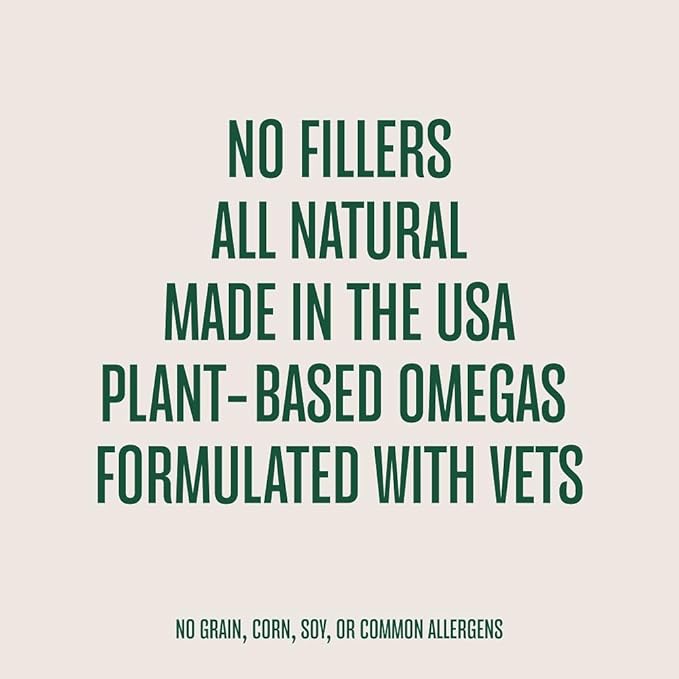 WagWell Ahiflower Omega Oil Dog Chews - Vet-Formulated Skin, Coat, Hip and Joint - Plant-Based Omega 3, 6 and 9 Supplement - Natural Chicken-Flavored Dog Omega Oil Bites, 60 Soft Chews