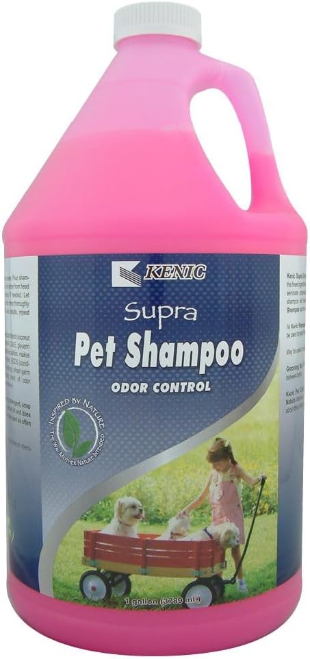 Kenic Supra Deodorizing Dog Shampoo for Smelly Dogs, Odor Control Formula for Dogs and Small Animals, 1 Gallon, Made in USA
