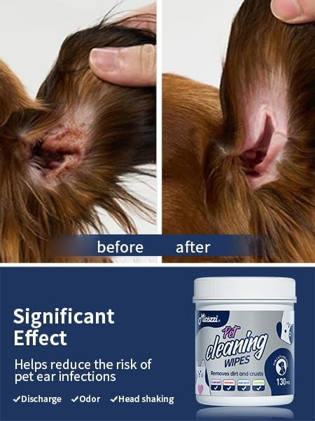 MIOSSZI 3-in-1 Pet Wipes Bundle - 40 Glove + 50 Ear + 130 Eye Wipes (220 Total) Hypoallergenic Cleaning Mitts for Dogs & Cats, Rinse-Free with Coconut Oil & Aloe Vera, Gentle No-Sting Formula