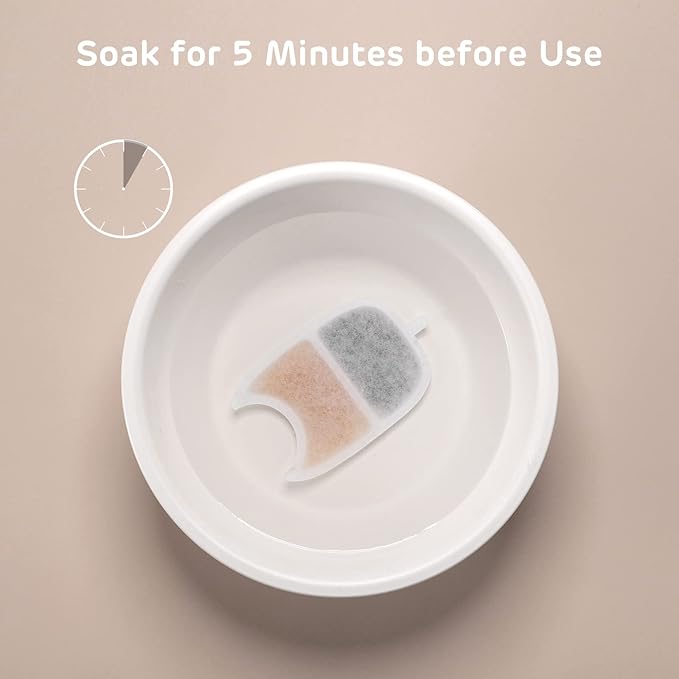 iPettie Water Fountain Filters Kits for Runway Stainless Steel Cat Water Fountain, IP-WF-S04-F8