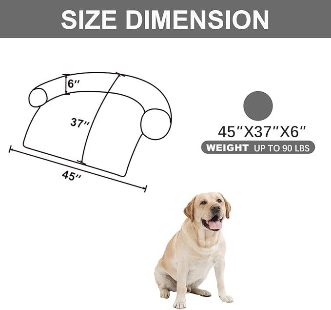 Calming Dogs/Cats Bed Mats, Dog Pad Washable Removable Couch Cover, Plush Long Fur Mat for Pets, Waterproof Lining, Perfect for Small, Medium and Large Dogs and Cats (Dark Gray, 45"x37")