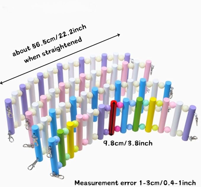 3PCS Bird Toys Bird Foraging Toys Chewing Hanging Birdcage Swing Cage Accessories Parrot Climbing Ladder for Conure Parakeet Cockatiel Budgies Lovebird Parrotlet (Pink)