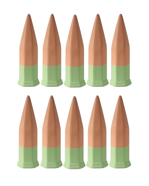 vensovo 10pcs Terracotta Watering Spikes - Green Automatic Self Watering Stakes, Plant Watering Devices for Wine Bottles Recycled Bottles, Clay Plant Garden Waterers for Vacations