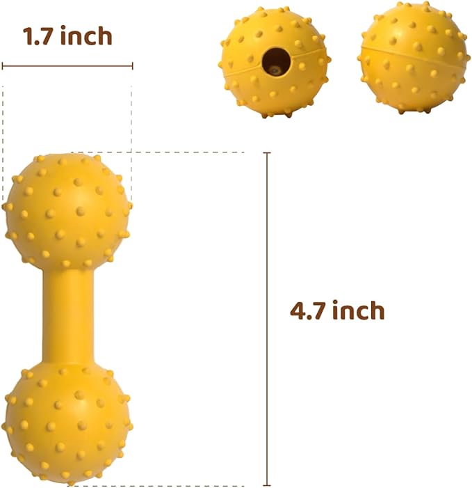 Pup's Pick Dog Chew Toy with Bell - Squeaky Chew Toys for Aggressive Chewers, Natural Rubber Puppy Chew Toys for Teething, Medium and Small Breeds Indestructible Dog Toy, Teething Toys for Puppies