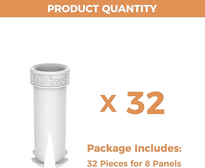 FXW Dog Playpen Accessories - Muffler Tubes, Compatible Rollick/Instant Dog Playpen (Replacement for HomePlus/Dog Gate) (32PCS, White) │ Patented