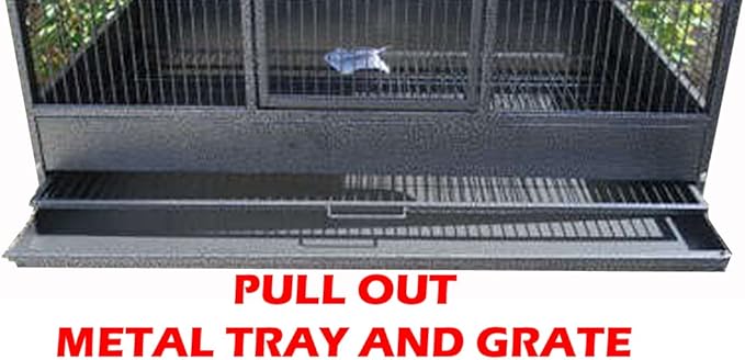 Extra Large Single Stacker Strong Heavy Duty Wrought Iron Breeder Parrot Aviary Bird Breeding Breeder Cage with Side Nest Breeding Doors On Wheels