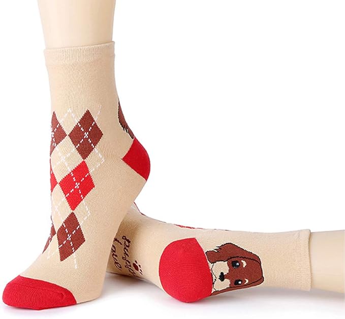 Womens Grils Cute Animal Socks, Dog Cat Socks, Novelty Funny Crew Sock, Animal Gifts for Women Dog and Cat Lovers