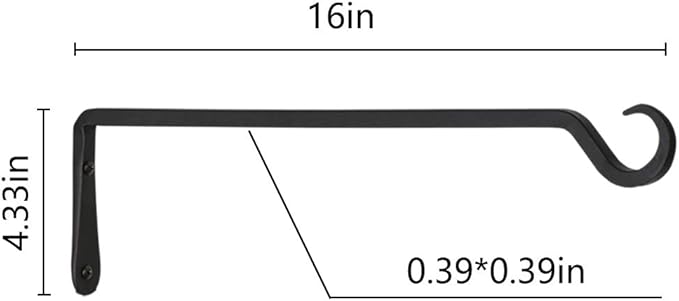 16inch 2 Pack Plant Hanger, Sturdy Hanging Plant Hangers Outdoor, Bird Feeder Hanger for Bird, Plant Hangers for Planters, Lanterns, Wind Chimes Indoor Outdoor, Upgrade Black