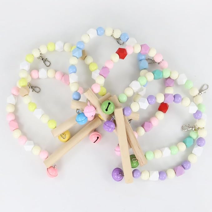 3PCS Bird Toys Bird Foraging Toys Chewing Hanging Birdcage Swing Cage Accessories Parrot Climbing Ladder for Conure Parakeet Cockatiel Budgies Lovebird Parrotlet (Purple)