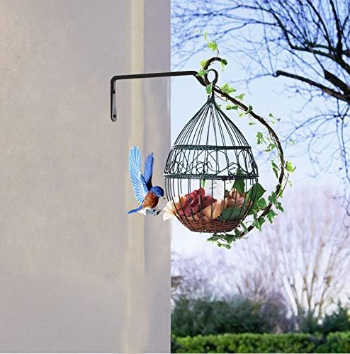 12" Plant Hangers 6-Pack - Heavy Duty Rust-Resistant Steel Hooks for Bird Feeders, Indoor/Outdoor Plants & Wall Decor, Black