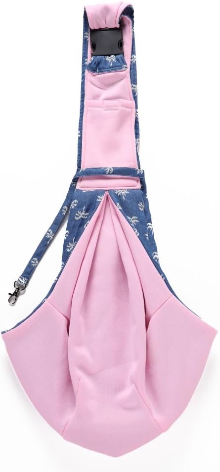 Double-Layer Adjustable Pet Carrier Sling Bag for Large Dogs and Cats, Reversible Design,Dogs cat mom Gifts, Navy and Pink (Blue)