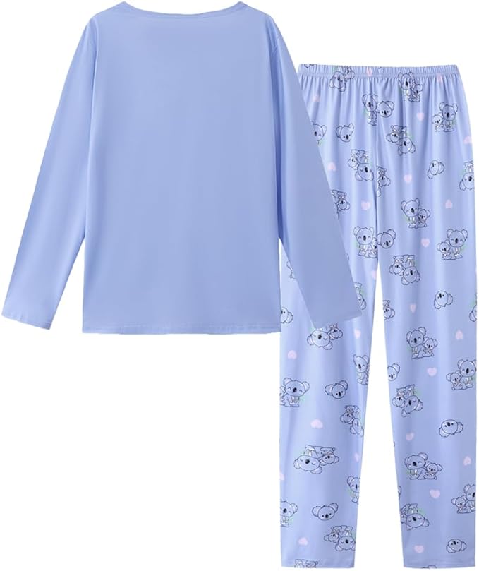 YIJIU Women's Sleepwear Long Sleeve Top and Pants Pajama Set Panda Print Nighty