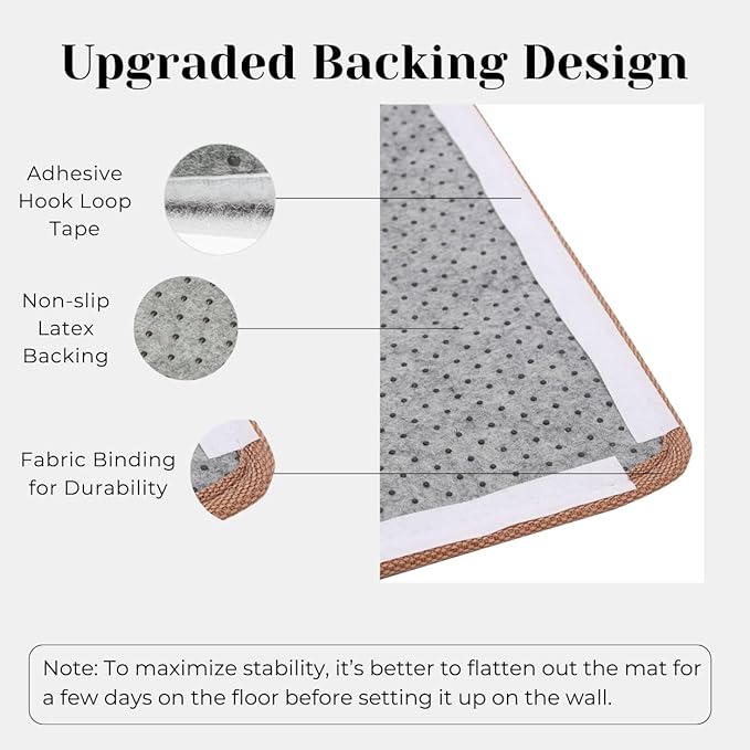 Sisal Cat Scratcher Post Mat (Use on Wall, Couch and Carpet), Durable and Shedding-Resistant Cat Scratching Surface - 21.7x13 inch with Adhesives and Twist Pins (Scream)