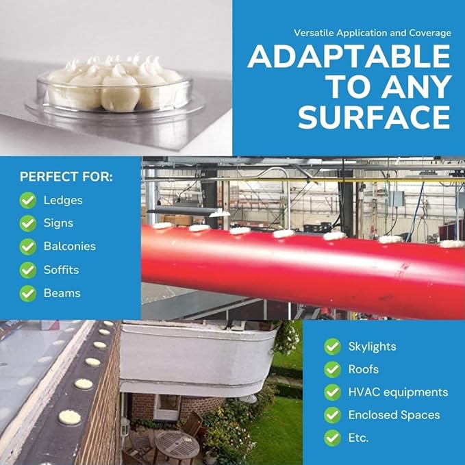 Bird Barrier Optical Gel 24 Pack | Natural Multisensory Bird Deterrent | Easy Installation | Discreet Appearance | Long-Lasting Solution | Repels Birds on Roofs, Beams Signs, Soffits, Ledges, and More