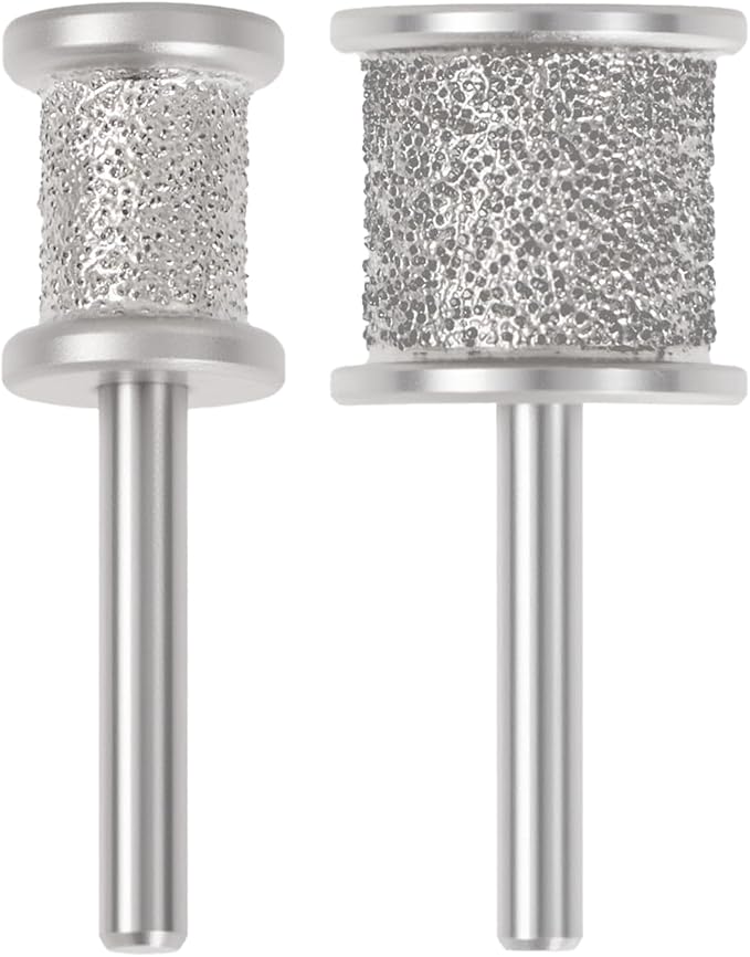 CAELUM 2Pack Diamond-Coated Pet Nail Grinder Bits, Dual Grit for Large & Small Dogs, 1/8” Shank for Dremel Nail Tools, Low Noise, Durable Nail Trimmer for Dogs, Top & Side Grinding