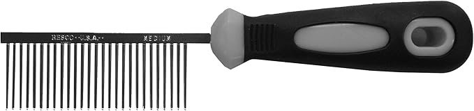 Resco Professional Anti-Static Dog, Cat, Pet Comb for Grooming, Medium Tooth Spacing, 1-Inch Pins