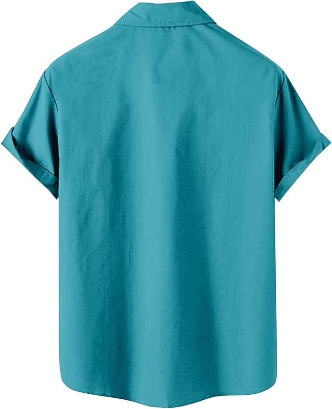 Men’s Hawaiian Shirt Western Cowboy Symmetrical Print Short Sleeve Button Down Casual Beach Holiday Summer Shirt